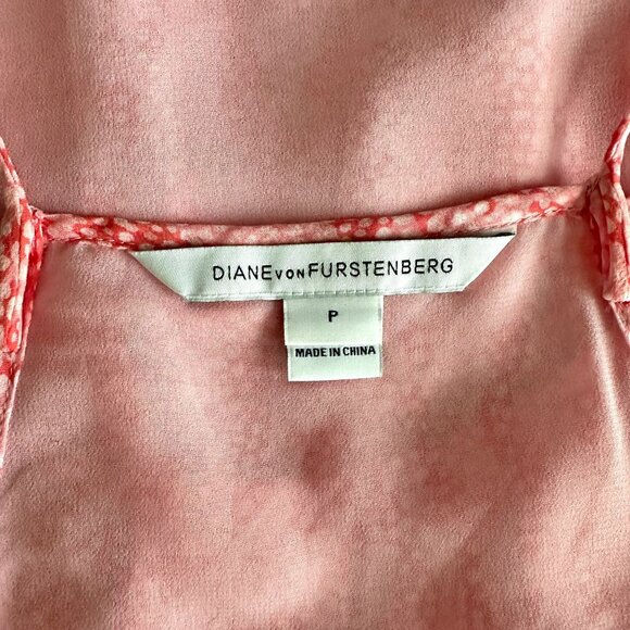 Diane Von Furstenberg Baylee Smocked Floral Silk Tank Sarasa Coral - Picture 6 of 12